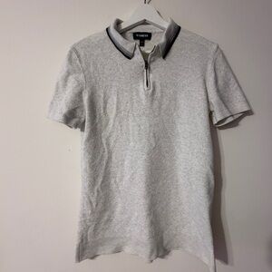 Express White Beige Polo Shirt for Men in Small size